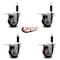 Service Caster 3.5'' Maroon Poly Swivel 1'' Expanding Stem Caster Set Total Lock Brake, 4PK SCC-EXTTL20S3514-PPUB-MRN-1-4 - alternate 3